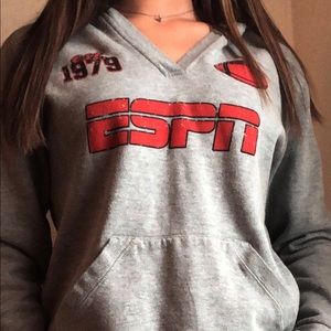 Vintage Style ESPN V-Neck Hoodie